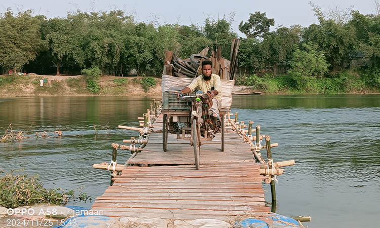 বাঁশের সাঁকোয় টোল আদায়!