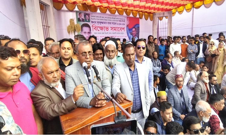নেত্রকোনায় জেলা বিএনপির বিক্ষোভ সমাবেশ