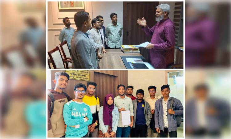 গুচ্ছ থেকে বের হতে কুবি ছাত্রশিবির ও সমন্বয়কদের স্মারকলিপি প্রদান