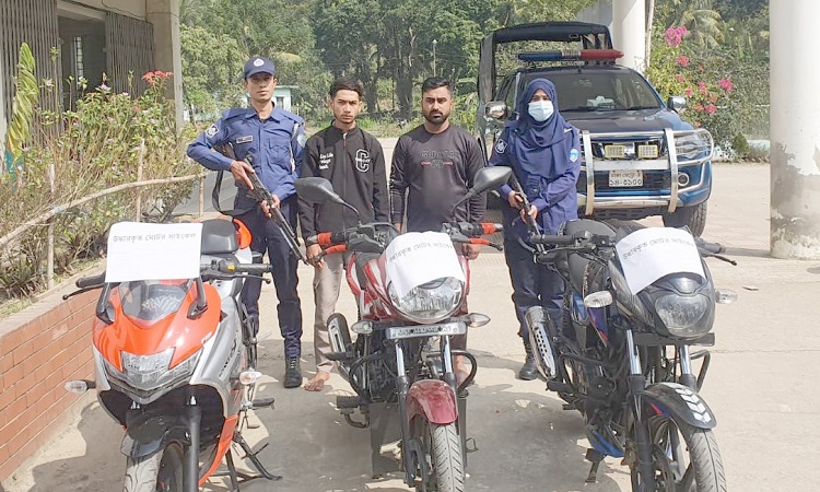 সড়কে দস্যুতায় ৬ যুবক আটক, ৩ মোটরসাইকেল জব্দ