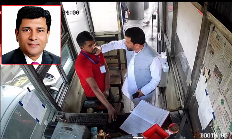 টোল না দিয়ে কর্মীর কলার টেনে গেলেন বিএনপি নেতা