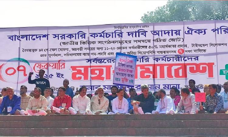 সাত দফা দাবিতে মহাসমাবেশ সরকারি কর্মচারীদের