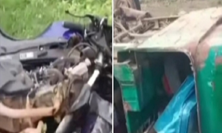 মোটরসাইকেল ও অটোরিক্সার মুখোমুখি সংঘর্ষে এক নারী নিহত
