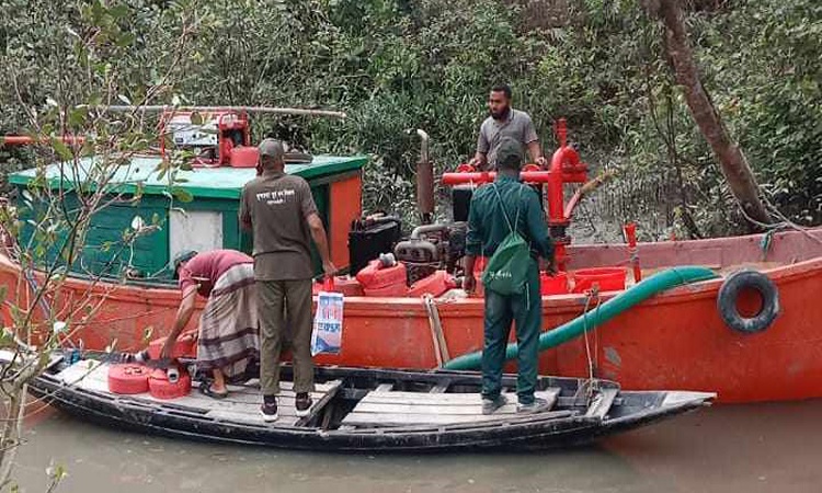 সুন্দরবনের কলমতেজী এলাকায় আগুন