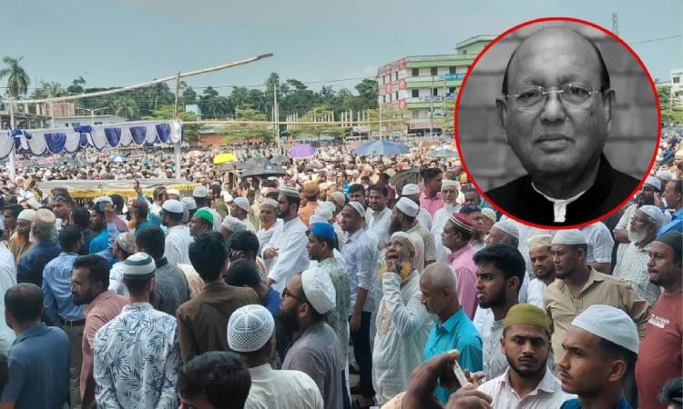 ভোলায় তোফায়েল আহমেদের জানাজায় মানুষের ঢল, দাফন সম্পন্ন