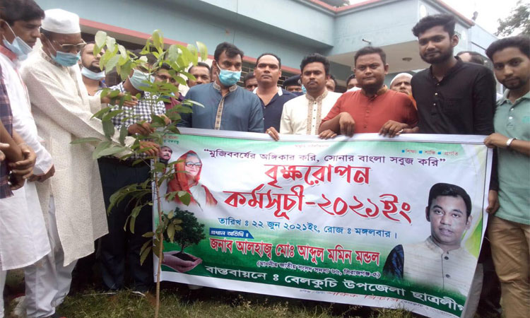 বেলকুচি উপজেলা ছাত্রলীগের বৃক্ষরোপণ কর্মসূচি অনুষ্ঠিত