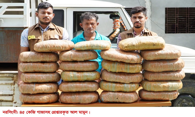 পিকআপ ভ্যানে চেম্বার করে গাজা পরিবহন, গ্রেফতার ১