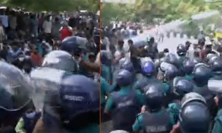 বিসিএস পরীক্ষার্থীদের ওপর পুলিশের লাঠিচার্জ-জলকামান নিক্ষেপ