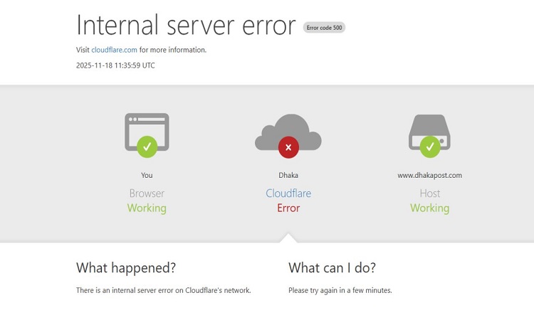 বাংলাদেশি বিভিন্ন গণমাধ্যমসহ বিশ্বের বহু ওয়েবসাইটে হঠাৎ বিপর্যয়