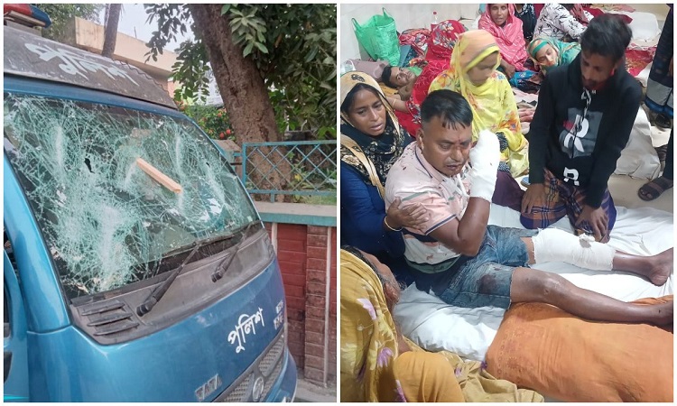 ঝিনাইদহে বিএনপির দু'গ্রুপে সংঘর্ষ, পুলিশের গাড়িতে হামলা