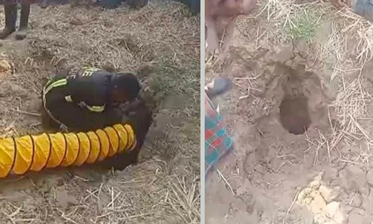 পরিত্যক্ত কূপে ৩৫ ফুট গভীরে আটকা দুই বছরের শিশু
