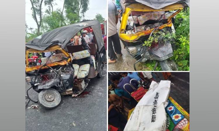 রাজশাহীতে বালুবাহী ট্রাক-মাহেন্দ্রা সংঘর্ষে নিহত ২, আহত ৪