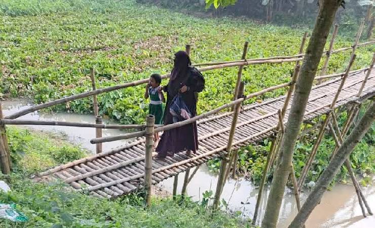 বোয়ালমারীতে সেতুর অভাবে ভোগান্তিতে ৯ গ্রামের মানুষ