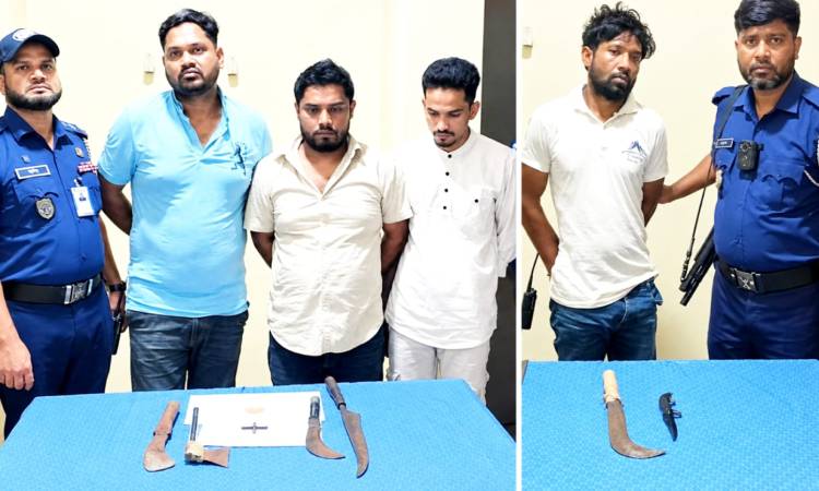 ব্রাহ্মণবাড়িয়ায় অস্ত্র-গুলি-ইয়াবাসহ গ্রেফতার ৪
