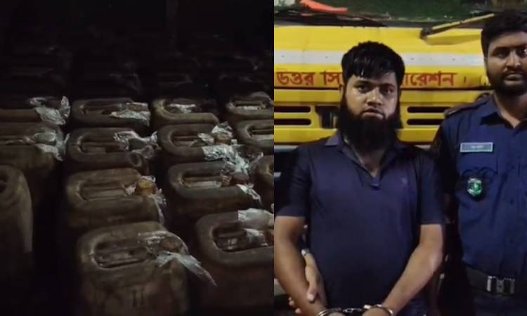 আমিনবাজার ময়লার ভাগারের ভেকুর ৮০০ লিটার তেলসহ চালক আটক